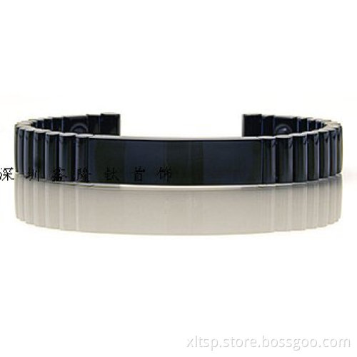 925 Sterling Silver Black Wholesale Titanium bangle T112